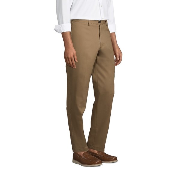 NWT LANDS' END MEN'S TAILORED FIT NO IRON CHINO PANTS CHESTNUT 34X31 - Picture 3 of 7